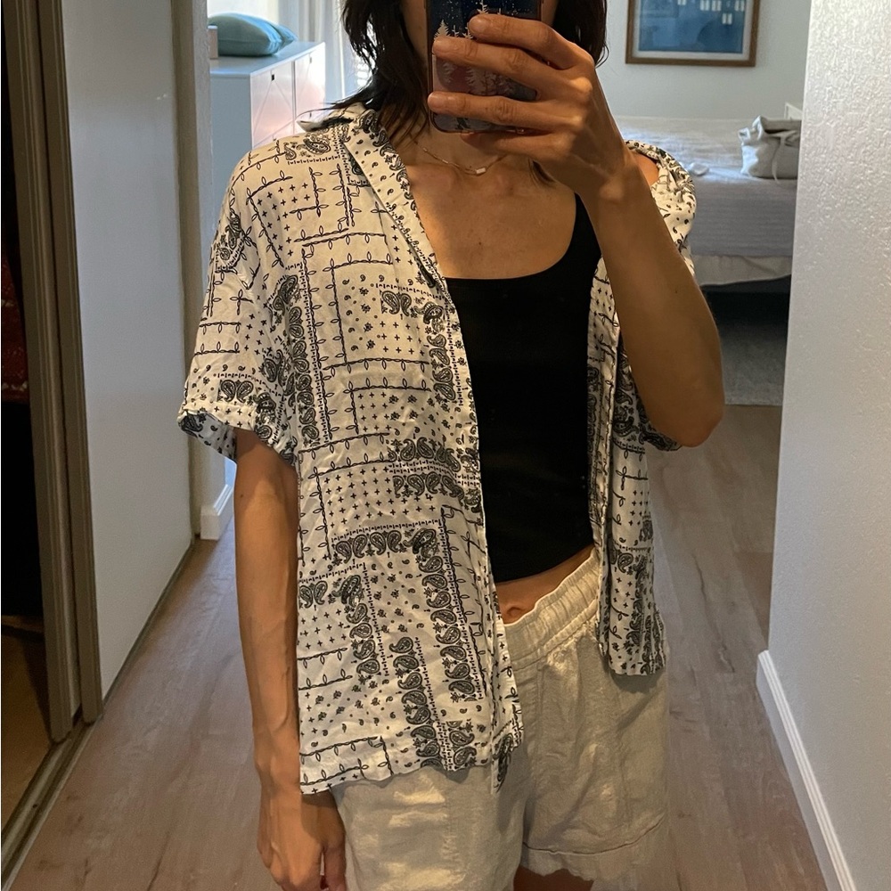 Bandana Print Short Sleeve Shirt